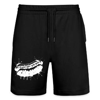 Hot Dog Ink Splash & Splash White - Stanley/Stella Unisex Bio Joggingshorts Trainer  - Schwarz - Vorne - Nik (191cm) & Marisol (170cm)