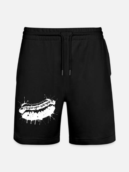 Hot Dog Ink Splash & Splash White - Stanley/Stella Unisex Bio Joggingshorts Trainer - Schwarz
