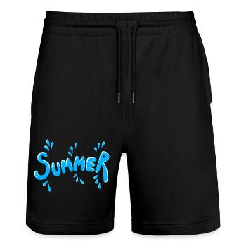 Splish Splash - Stanley/Stella Unisex Bio Joggingshorts Trainer  - Schwarz - Vorne - Nik (191cm) & Marisol (170cm)