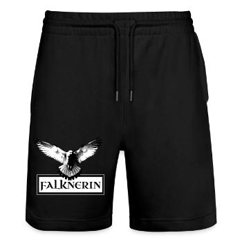 Panneau de fauconnerie fauconnière aigle fauconnerie - Short de jogging bio TRAINER Stanley/Stella unisexe - noir - Devant - Nik (191cm) & Marisol (170cm)