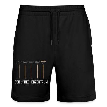 Leiter vom Rechenzentrum Gärtner Gärtnerin Garten - Stanley/Stella Unisex Bio Joggingshorts Trainer  - Schwarz - Vorne - Nik (191cm) & Marisol (170cm)