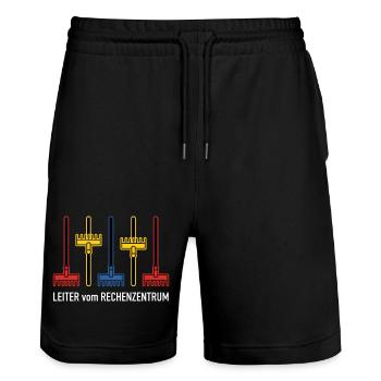 Rechenzentrum Design Gartengeräte Rechen Leiter - Stanley/Stella Unisex Bio Joggingshorts Trainer  - Schwarz - Vorne - Nik (191cm) & Marisol (170cm)