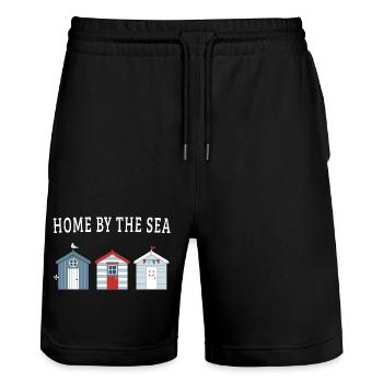 Home by the Sea – Strandhäuser - Stanley/Stella Unisex Bio Joggingshorts Trainer  - Schwarz - Vorne - Nik (191cm) & Marisol (170cm)
