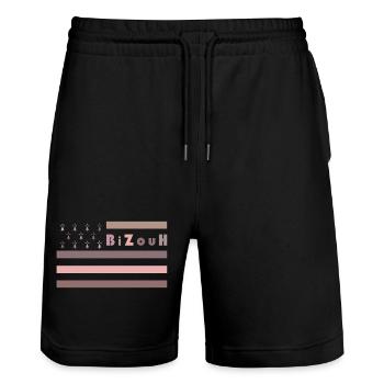 BizouH - GHD Liesliv - 04 - Short de jogging bio TRAINER Stanley/Stella unisexe - noir - Devant - Nik (191cm) & Marisol (170cm)