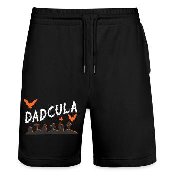 Dadcula Graveyard Gothic - Stanley/Stella Trainer Unisex Organic Jogging Shorts - black - Front - Nik (191cm) & Marisol (170cm)
