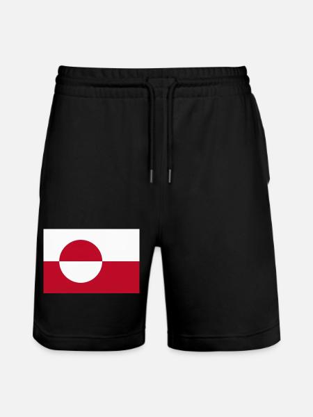 Greenland Flag - Greenlandic Flag - Stanley/Stella Trainer Unisex Organic Jogging Shorts - black