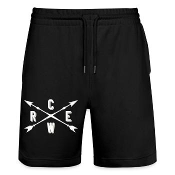 Crew Kreuzpfeile - Stanley/Stella Unisex Bio Joggingshorts Trainer  - Schwarz - Vorne - Nik (191cm) & Marisol (170cm)