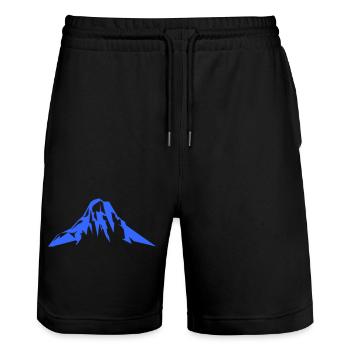 Berge Berg - Stanley/Stella Unisex Bio Joggingshorts Trainer  - Schwarz - Vorne - Nik (191cm) & Marisol (170cm)