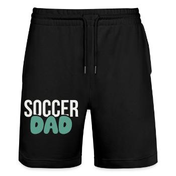 Football Style Papa Audacieux - Short de jogging bio TRAINER Stanley/Stella unisexe - noir - Devant - Nik (191cm) & Marisol (170cm)