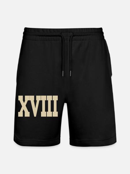 Römische Zahlen - Stanley/Stella Unisex Bio Joggingshorts Trainer  - Schwarz
