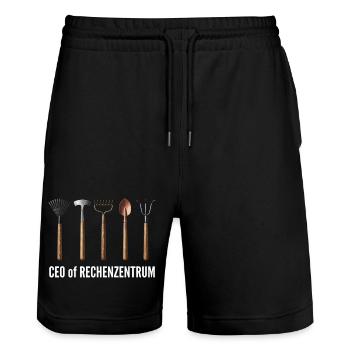 CEO of Rechenzentrum - Stanley/Stella Unisex Bio Joggingshorts Trainer  - Schwarz - Vorne - Nik (191cm) & Marisol (170cm)