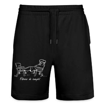 flaneur - Short de jogging bio TRAINER Stanley/Stella unisexe - noir - Devant - Nik (191cm) & Marisol (170cm)