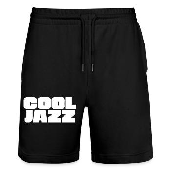 Cool Jazz  - Stanley/Stella Trainer Unisex Organic Jogging Shorts - black - Front - Nik (191cm) & Marisol (170cm)