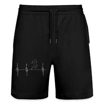 Herzschlag Marathon - Stanley/Stella Unisex Bio Joggingshorts Trainer  - Schwarz - Vorne - Nik (191cm) & Marisol (170cm)