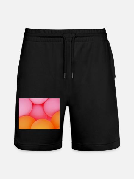 Farvestrålende balloner i orange pastelfarver - Stanley/Stella Trainer økologiske unisex joggingshorts - sort
