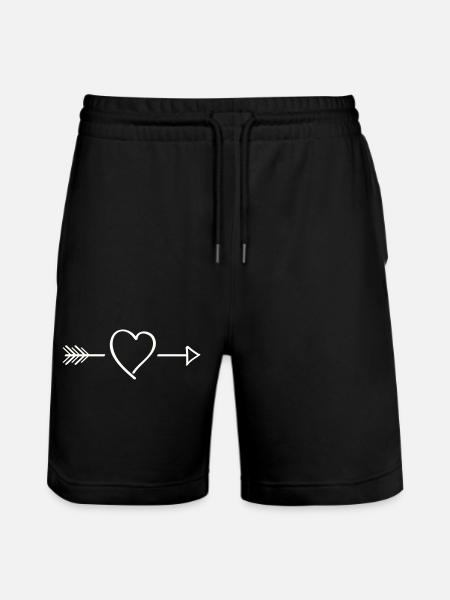 Herzpfeil Linienkunst - Stanley/Stella Unisex Bio Joggingshorts Trainer - Schwarz