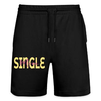 Single Mom - Stanley/Stella Trainer Unisex Organic Jogging Shorts - black - Front - Nik (191cm) & Marisol (170cm)