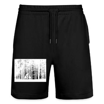Freedom on two wheels – cyclists in the forest - Stanley/Stella Trainer Unisex Organic Jogging Shorts - black - Front - Nik (191cm) & Marisol (170cm)