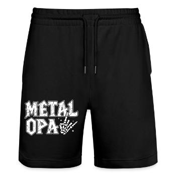 Metal Grandpa Heavy Metal Cadeau Rocker Crâne - Short de jogging bio TRAINER Stanley/Stella unisexe - noir - Devant - Nik (191cm) & Marisol (170cm)
