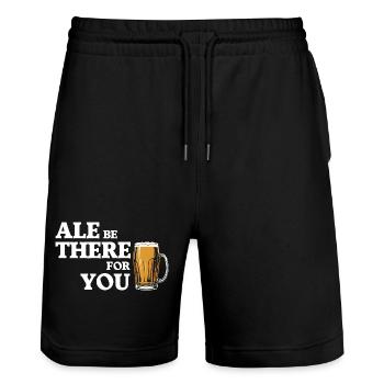 Ale Be There For You - Bière Humour - Short de jogging bio TRAINER Stanley/Stella unisexe - noir - Devant - Nik (191cm) & Marisol (170cm)