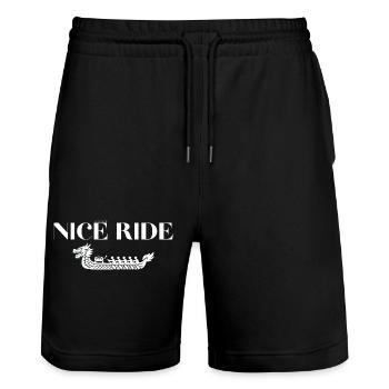 Nice dragon boat ride - Stanley/Stella Trainer Unisex Organic Jogging Shorts - black - Front - Nik (191cm) & Marisol (170cm)