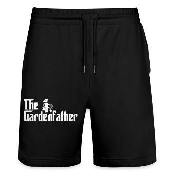 The Gardenfather Garten Pate Humor Fun Design - Stanley/Stella Unisex Bio Joggingshorts Trainer  - Schwarz - Vorne - Nik (191cm) & Marisol (170cm)