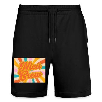 Neonatal Nurse - Stanley/Stella Trainer Unisex Organic Jogging Shorts - black - Front - Nik (191cm) & Marisol (170cm)