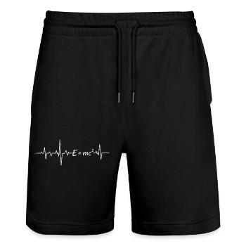 J’adore la théorie de la physique de la relativité E=mc² - Short de jogging bio TRAINER Stanley/Stella unisexe - noir - Devant - Nik (191cm) & Marisol (170cm)