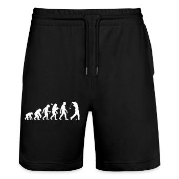 Golf Evolution for Men and Boys Retro Golfers - Stanley/Stella Trainer Unisex Organic Jogging Shorts - black - Front - Nik (191cm) & Marisol (170cm)