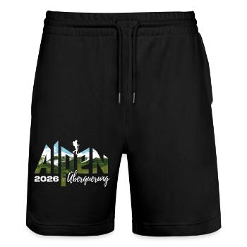 Traversée des Alpes 2026 - Randonnée - Short de jogging bio TRAINER Stanley/Stella unisexe - noir - Devant - Nik (191cm) & Marisol (170cm)