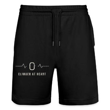 Grimpeur au cœur battement de cœur - Short de jogging bio TRAINER Stanley/Stella unisexe - noir - Devant - Nik (191cm) & Marisol (170cm)