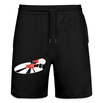 Vinyle - Short de jogging bio TRAINER Stanley/Stella unisexe - noir - Devant - Nik (191cm) & Marisol (170cm)