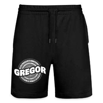 Nom Gregor - Short de jogging bio TRAINER Stanley/Stella unisexe - noir - Devant - Nik (191cm) & Marisol (170cm)