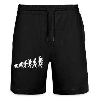Skateboard Evolution Skateboard Skatboarder masculin et garçon - Short de jogging bio TRAINER Stanley/Stella unisexe - noir - Devant - Nik (191cm) & Marisol (170cm)