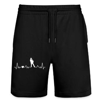 Saxophone Heartbeat avec saxophoniste pour musiciens - Short de jogging bio TRAINER Stanley/Stella unisexe - noir - Devant - Nik (191cm) & Marisol (170cm)