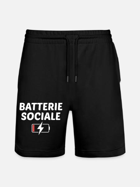 Batterie sociale à 0% - Short de jogging bio TRAINER Stanley/Stella unisexe - noir