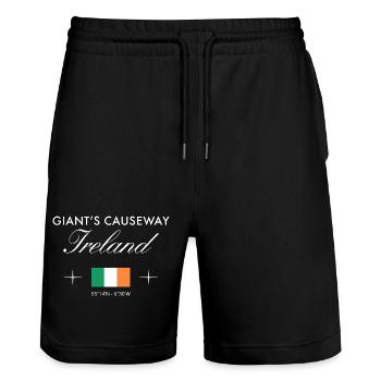 Giant's Causeway Northern Ireland Coordinates Souvenir - Stanley/Stella Trainer Unisex Organic Jogging Shorts - black - Front - Nik (191cm) & Marisol (170cm)