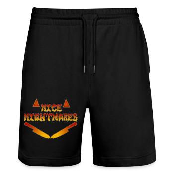 NICE NIGHTMARES Halloween Smile - Stanley/Stella Trainer Unisex Organic Jogging Shorts - black - Front - Nik (191cm) & Marisol (170cm)