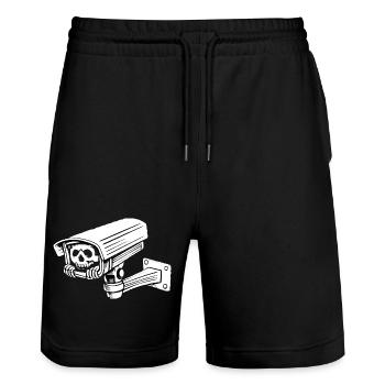 Humor Macabre Security Camera Gothic Skull - Stanley/Stella Trainer Unisex Organic Jogging Shorts - black - Front - Nik (191cm) & Marisol (170cm)