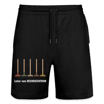 Rechenzentrum Gärtner Garten Gartenarbeit - Stanley/Stella Unisex Bio Joggingshorts Trainer  - Schwarz - Vorne - Nik (191cm) & Marisol (170cm)