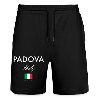 Coordonnées de Padoue Italie Souvenir de voyage - Short de jogging bio TRAINER Stanley/Stella unisexe - noir - Devant - Nik (191cm) & Marisol (170cm)
