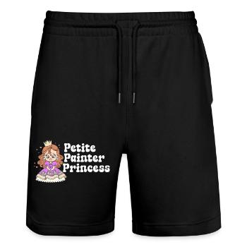 Funny Art Painter Petite Princess Drawing Gift - Stanley/Stella Trainer Unisex Organic Jogging Shorts - black - Front - Nik (191cm) & Marisol (170cm)