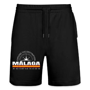 Malaga - Short de jogging bio TRAINER Stanley/Stella unisexe - noir - Devant - Nik (191cm) & Marisol (170cm)