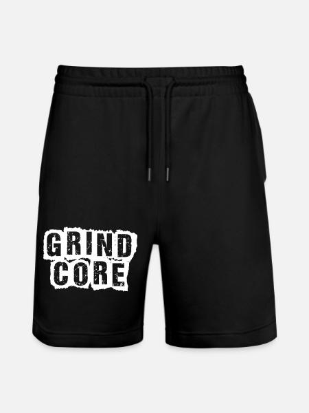 Grindcore Distressed Text - Stanley/Stella Unisex Bio Joggingshorts Trainer - Schwarz