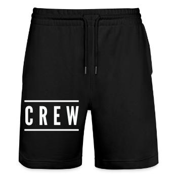 crew_linie- - Short de jogging bio TRAINER Stanley/Stella unisexe - noir - Devant - Nik (191cm) & Marisol (170cm)