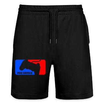 pro gamer - Stanley/Stella Unisex Bio Joggingshorts Trainer  - Schwarz - Vorne - Nik (191cm) & Marisol (170cm)
