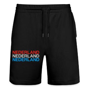 NIEDERLANDE Nederland Pays-Bas Pays-Bas - Short de jogging bio TRAINER Stanley/Stella unisexe - noir - Devant - Nik (191cm) & Marisol (170cm)