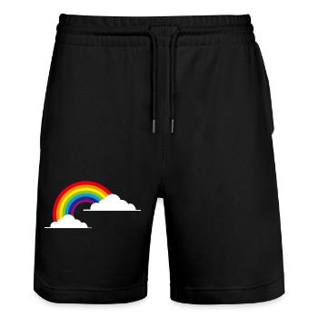 rainbow - Stanley/Stella Unisex Bio Joggingshorts Trainer  - Schwarz - Vorne - Nik (191cm) & Marisol (170cm)