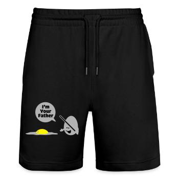 egg vader - Short de jogging bio TRAINER Stanley/Stella unisexe - noir - Devant - Nik (191cm) & Marisol (170cm)