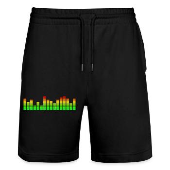Music equalizer & visualizer - Stanley/Stella Trainer Unisex Organic Jogging Shorts - black - Front - Nik (191cm) & Marisol (170cm)